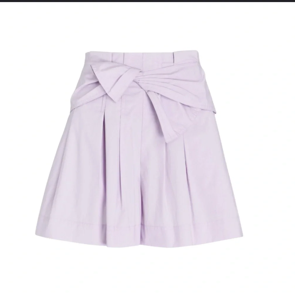 Ulla Johnson Paloma Thistle Cotton High Rise Tie Wasit Lavender Pleated shorts